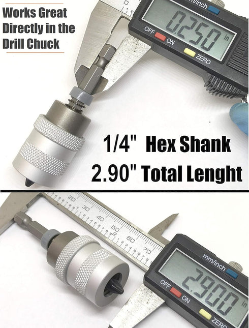 ELECTRIC DRILL to SCREWGUN CONVERTER Adjustable Clutch Drywall Tool Screw Depth Setter w/Manganese S2 Phillips 2 Screwdriver Bit | Countersink Ply...