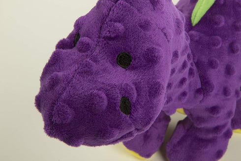 goDog Dinos Bruto Squeaky Plush Dog Toy, Chew Guard Technology - Purple, Large...