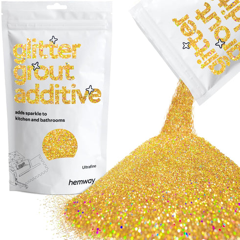 Hemway Glitter Grout Additive add Sparkle to Mosaic Tiles, Bathrooms, Wet Rooms, Kitchens, Tiled Based Rooms and Cement Based Grouts 100g / 3.5oz ...