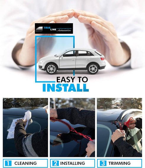 TRUE LINE Automotive 6 Feet Car Windshield Weather Seal Rubber Stripping Trim Cover Leak Sound Proofing Kit...