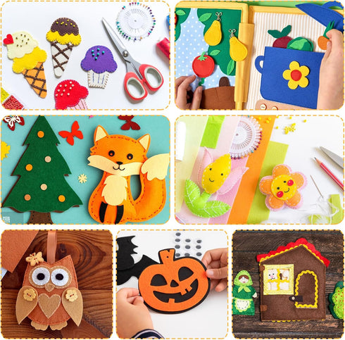 9Pcs Wool Felt Sheets,11.8 * 7.9In Felt Fabric Wool Felt Sheets DIY Patchwork Rug Arts and Crafts Fabric(Brown)...