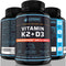 K2 D3 Vitamin Supplement 5000 Iu - For Healthier Bones, Blood, Heart, And Better Immunity - Enhanced Calcium Absorption With Bioperine - 100% Natu...