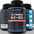 K2 D3 Vitamin Supplement 5000 Iu - For Healthier Bones, Blood, Heart, And Better Immunity - Enhanced Calcium Absorption With Bioperine - 100% Natu...