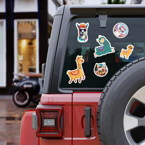 50 Pcs Funny Llama Stickers Waterproof Decals Vinyl Cute Animal Alpaca Camel Theme Sticker Patches Bottles Computer Laptop Phone Case Motorcycle f...