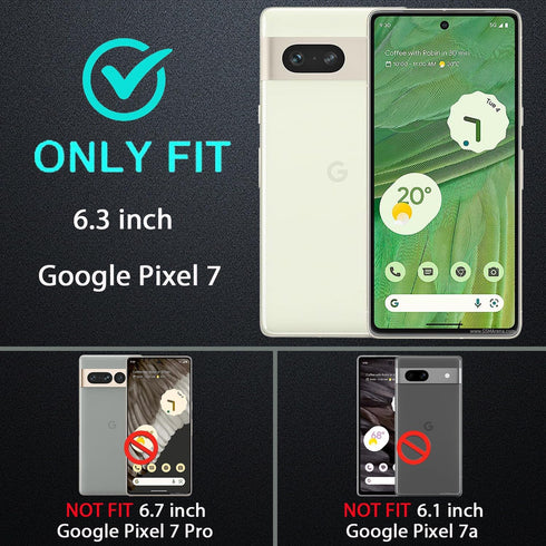 for Google Pixel 7 Case, Military Grade 3 in 1 Heavy Duty Shockproof/Drop Proof/Dust Proof Case with 2Pcs Tempered Glass Screen Protector (Aqua Bl...