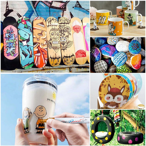 Paint Pens Paint Markers on Almost Anything Never Fade Quick Dry and Permanent, Oil-Based Waterproof Paint Marker Pen Set for Rocks Painting, Wood...