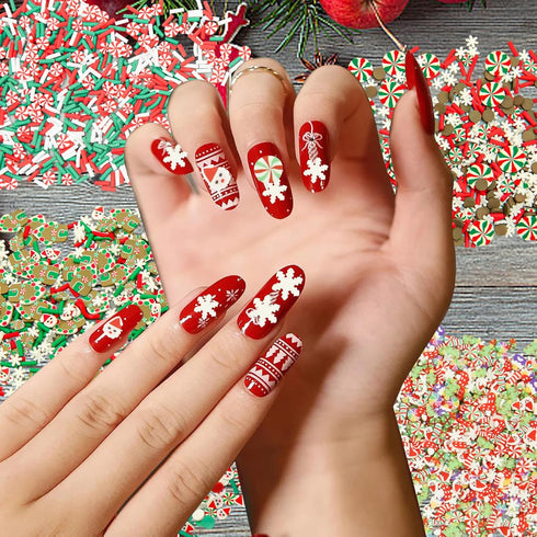 Christmas Sprinkles Fake Sprinkles, Polymer Clay Sprinkles Faux Sprinkles Xmas Clay Beads, Soft Clay Chocolate Candy Fake Christmas Sprinkles for ...