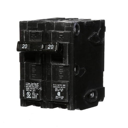 Q220 20-Amp Double Pole Type QP Circuit Breaker Black (1-Pack)...