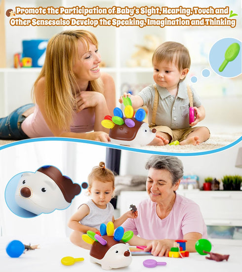 Toddler Montessori Fine Motor Toys Sensory Hedgehog Toys Baby Preschooler Educational Sensory Motor Skills Travel Toys for Age 1 2 3 4 one two Yea...