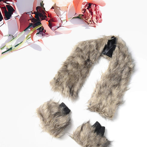 Shop LC Faux Fur Scarf for Women Neck Wrap with Boot Cuffs 100% Polyester Winter Accessories Birthday Gifts...