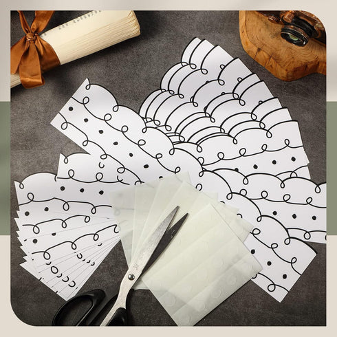88 Pcs Bulletin Board Borders 101 Ft Black and White Dots Classroom Borders for Bulletin Board Squiggles and Dots Border Trim with 15 Sheet Glue P...