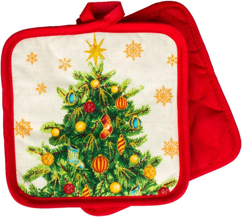 Christmas Tree Design 5 Pc Christmas Kitchen Linen Set...