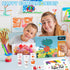 27PCS Kids Washable Finger Paint Set, Non Toxic Finger Paints 8 Colors, Finger Paint Paper, Brushes, Sponges, Art Painting Supplies for Toddlers,F...