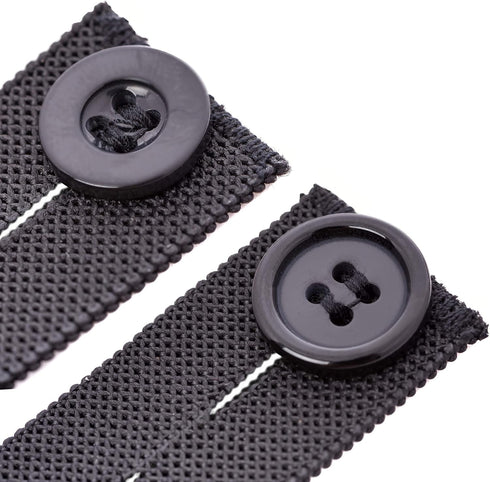 Johnson & Smith Elastic Pants Waist Extenders (6 Pack), Adjustable Waistband Expanders for Men and Women, Jeans Pants Button Extender Set (Black)...