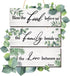 Maitys 3 Pieces Eucalyptus Greenery Wooden Wall Sign Bless Family Food Love Plaque Botanical Leaf Wall Art Green Leaves Rustic Porch Decor Farmhou...