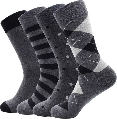 Mens Grey Dress Socks Size 10-13, Cotton Crew Calf Socks...