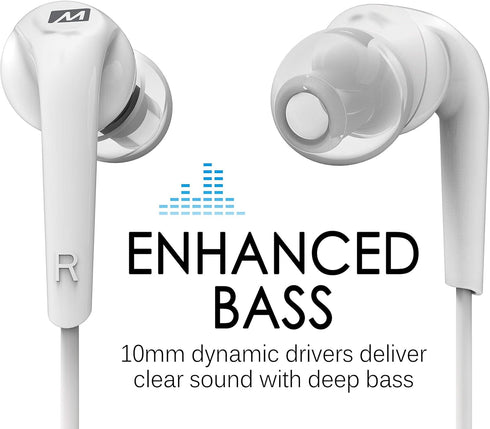 MEE audio RX18 Comfort-Fit in-Ear Headphones with Enhanced Bass (White)...