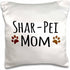 3dRose Chinese Shar-Pei Dog Mom-Doggie by Breed-Muddy Brown Paw Prints-Doggy Lover-Pet Owner Mama-Pillow Case, 16 by 16" (pc_154192_1)...