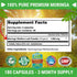FRESH HEALTHCARE Moringa Oleifera 180 Capsules – 100% Pure Leaf Powder - 3 Month Supply - Non GMO and Gluten Free - Complete Green Superfood Suppl...