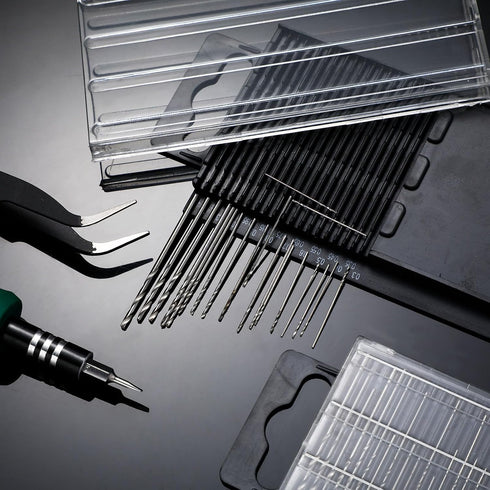 100 Pieces 0.3-1.6 mm Micro Mini Drill Bit Set Tiny Drill Bits Small Shank Full-Ground HSS Twist Drill High Speed Steel Boards Tiny Drill Bits for...