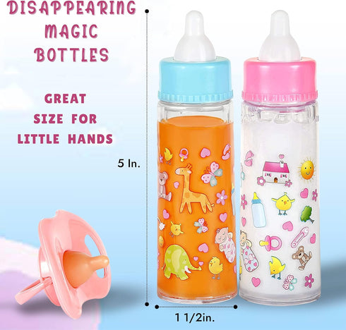 Fash N Kolor - Complete Baby Doll Changing Travel Diaper Bag with Baby Doll Accessories Set -Including 2 Magic Bottles, Pacifier, Pamper and lot m...