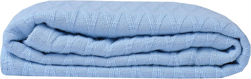 Linteum Textile (30x40 in, Blue) Toddler Baby NAP Blanket, Extra Soft 100% Cotton, Cozy & Warm, Perfect for Cuddling, Sleeping...
