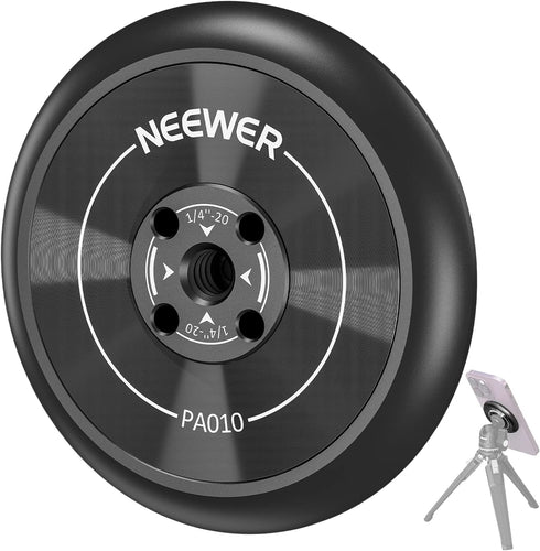 NEEWER Magnetic Phone Tripod Mount Adapter with 1/4" Holes Compatible with iPhone MagSafe Selfie Stick for 15 Pro Max 15 Plus 14 13 12 Pro Max Min...