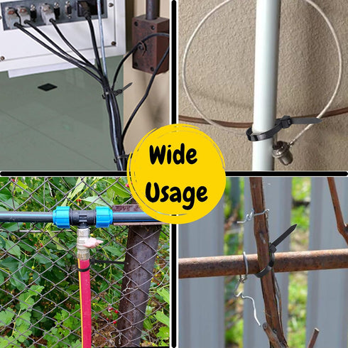 Bates 200 Pack 4 Inch Cable Zip Ties - Black, Electrical, Tie Wraps, Cord Ties...