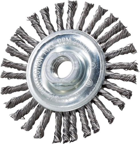 Mercer Industries 186010 - 4" x 3/16" x 5/8"-11 Stringer Bead Wire Wheel, .020 Carbon Steel Wire (with metric adapters)...