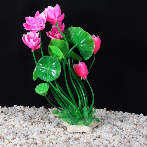 VOCOSTE 1pcs Fish Tank Aquarium Decorations Plants, Mini Aquarium Decorations PE Ceramics Plants for Aquarium Decorations, Pink 8.27"...