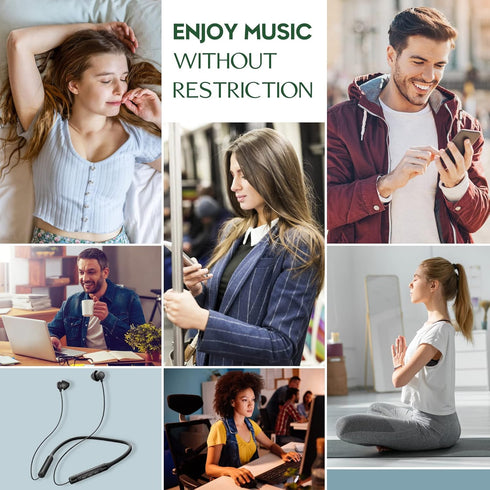 Hearprotek Wireless Lightweight Sleeping Headphones, Neckband Bluetooth 5.2 Wireless Sleep in-Ear Earbuds, Ultra Soft Portable Sleep Headphones fo...