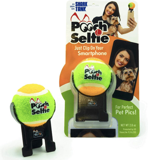Cell Phone Dog Universal Selfie Stick, Dog Training, Tennis Ball for Dogs Photos, Pet Selfie Tool Get Your Pooches Attention (AS SEEN ON Shark Tan...