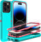 for iphone 14 Pro Max Case, Military Grade 3 in 1 Heavy Duty Shockproof/Drop Proof/Dust Proof Case with 2Pcs Tempered Glass Screen Protector (Aqua...