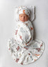 Newborn Receiving Blanket Swaddle Blanket Headband Beanie Set for Baby Boy Baby Girl (Animal 3)...