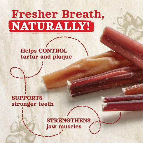 Natural Farm Odor-Free Bully Sticks (2-4”, 8oz) ALL-NATURAL Long-Lasting Chews, 100% Beef Pizzle, Grass-Fed, Grain-Free, Hormone-Free, Protein for...