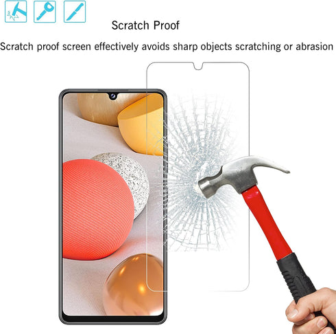 Ailun Glass Screen Protector for Galaxy A42 5G 3Pack + 2Pack Camera Lens Tempered Glass Fingerprint Unlock Compatible 0.33mm Ultra Clear Anti-Scra...