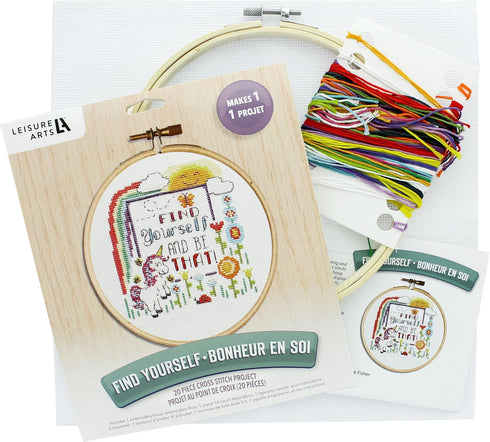 Leisure Arts Cross Stitch Kits 7" Find Yourself Cross Stitch Kit...