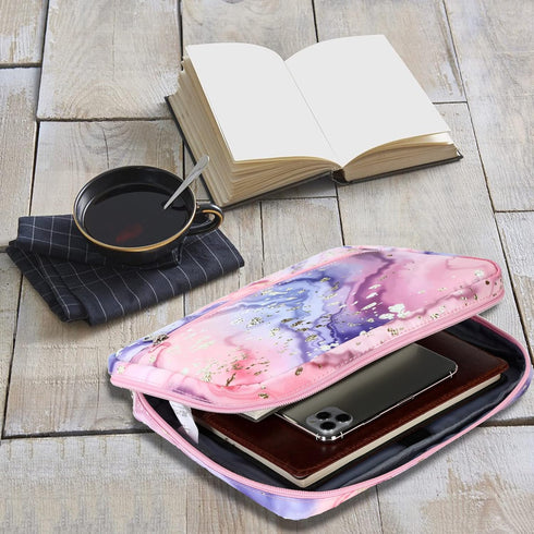 Bible Covers for Women Bible Case Girls Bible Bags Kids Scripture Carrying Case with Handle Pockets?Bible Book Carrying Case (Pink-Marble)...