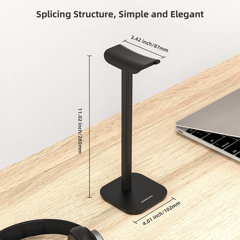 Headphone Stand, Desktop Headset Holder Heavy Base Desk Earphone Stand Aluminum Gaming Headset Hanger Rack for AirPods Max, AirPods, AirPods Pro, ...