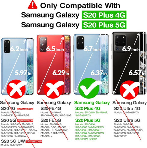 Rayboen for Samsung Galaxy S20 Plus Case, Crystal Clear Shockproof Protective Durable Slim Fit Phone Cover for Galaxy S20+ Plus 5G with Transparen...