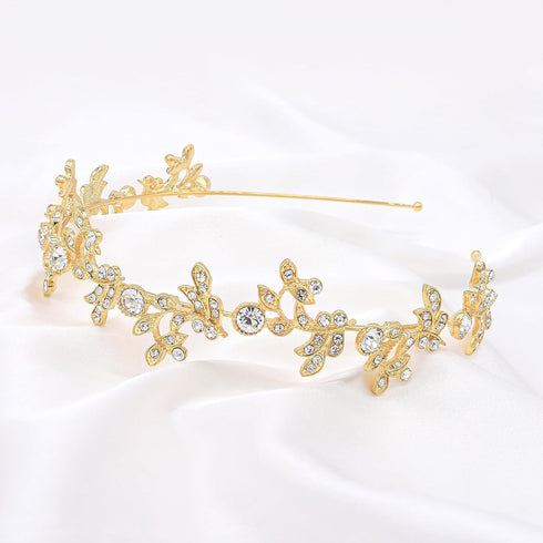 Crystal Headband Bridal Tiara Flower Shape Women's Headpiece Metal Rhinestone Headbands For Girls...