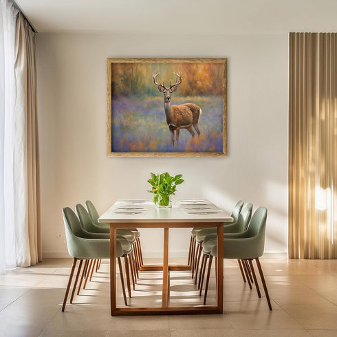 Posterizer 1 pcs- majestic deer with oil painting style print-Art for Animal Lovers-Landscape & Nature Art- Living Room Bedroom Decor- unframed wa...