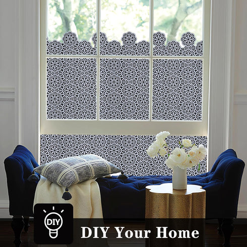 ConCus-T Blackout Privacy Window Film Full Shade Opaque UV Resistant Static Cling Window Film Non-Adhesive Removable Film Home Office Decor, Black...