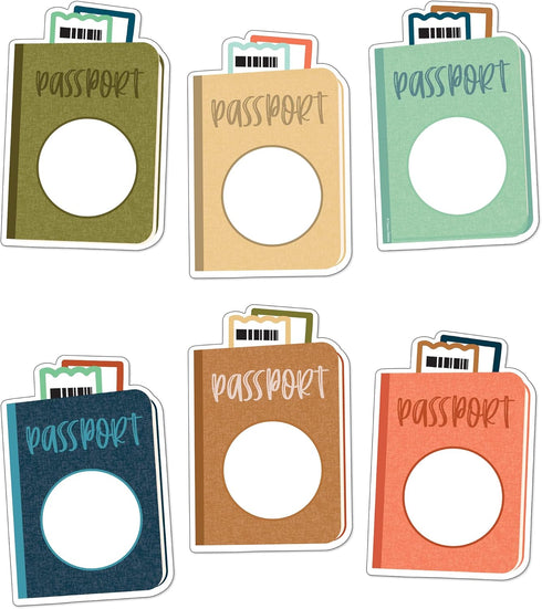 Carson Dellosa Let's Explore 36-Piece Adventure Awaits Passports Bulletin Board Cutouts, Travel Bulletin Board Decorations, Passport Cutouts for B...
