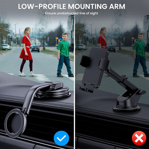 for Magsafe Car Mount,?Strong Magnets & Low Profile? Magnetic Phone Holder for Car Dashboard Windshield Universal Hands Free Car Phone Holder for ...