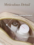 Mini Sandy Clear Makeup Bag Transparent Toiletry Bags with Carabiner Attachable Pouch Cute Cosmetic Bag with Interior Pocket and ring Makeup Organ...