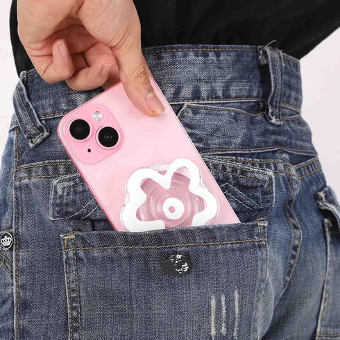 Phone Grip Compatible with MagSafe, Detachable Clear Flower Phone Grip Holder Collapsible, Compatible with Kindle, Smartphone Tablet Cell Phone Ac...