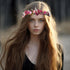 Vivivalue Adjustable Flower Headband Women Floral Crown Hair Wreath Flower Headpiece Halo Boho with Ribbon Wedding Party Festival Photos Maroon...