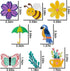 8 Pcs Summer Iron on Patches Colorful Flowers Bee Butterfly Sew on Embroidered Applique Repair Patch Seasonal DIY Crafts Accessories Festive Gifts...