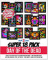 Super Pack of 18 Fuzzy Velvet Coloring Posters (Kids Themed - Day of the Dead) - Halloween and Dia de Los Muertos Coloring Crafts Activity for Tod...